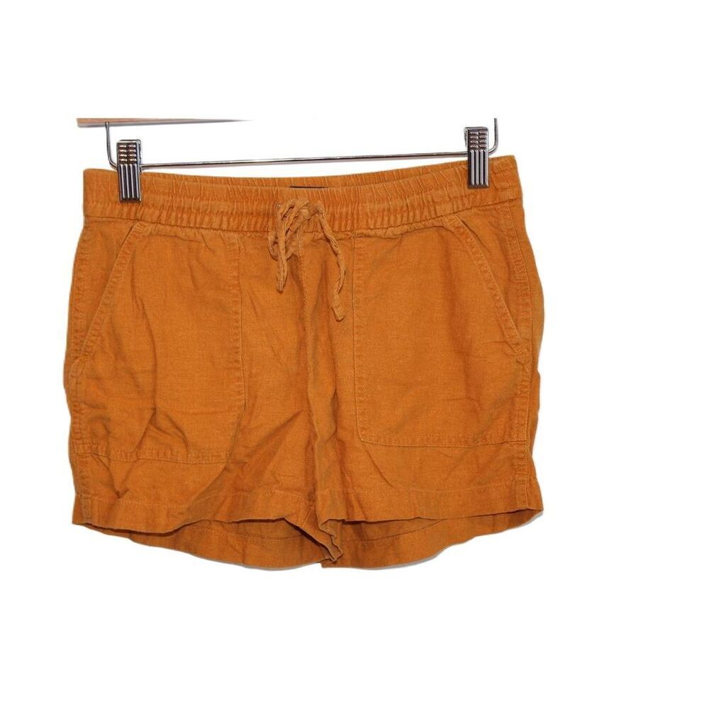 Womens J.Crew Drawstring AL588 Rough Amber Linen Blend Pull-On Shorts Size XXS